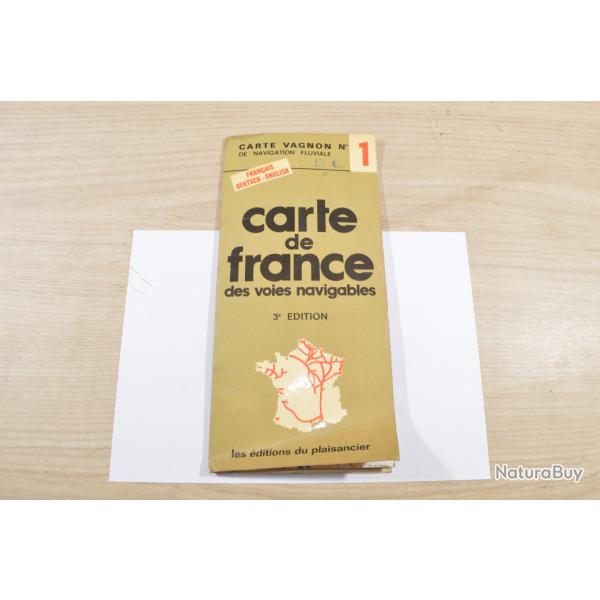 Carte Vagnon N�1 de Navigation fluviale Fran�ais Allemand Anglais 3 edition France vintage (5)