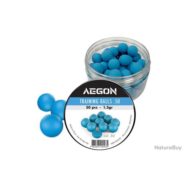50 Billes entrainement bleues ou oranges selon arrivage calibre .50 Aegon