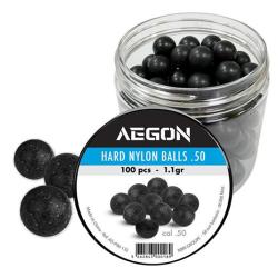 100 Billes durcies nylon calibre .50 Aegon