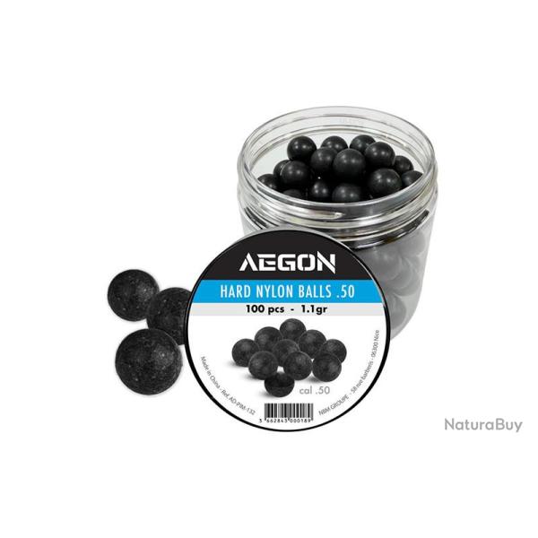 100 Billes durcies nylon calibre .50 Aegon