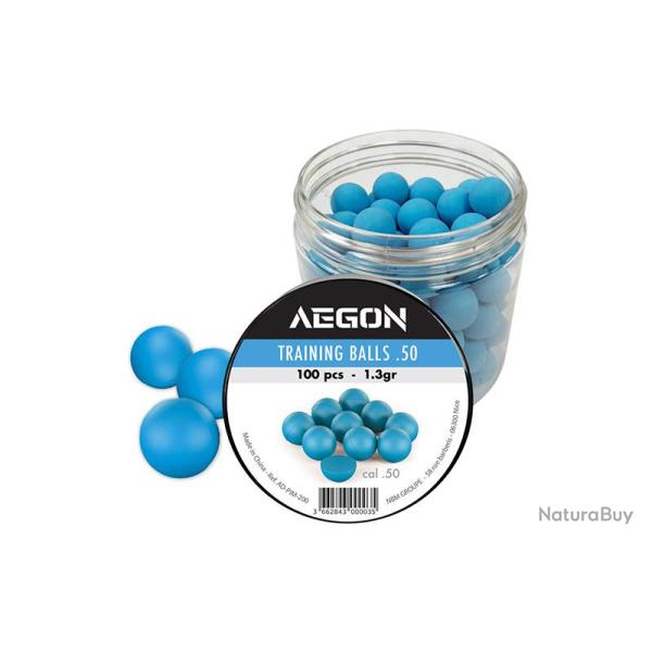 100 Billes entrainement bleues ou oranges selon arrivage calibre .50 Aegon