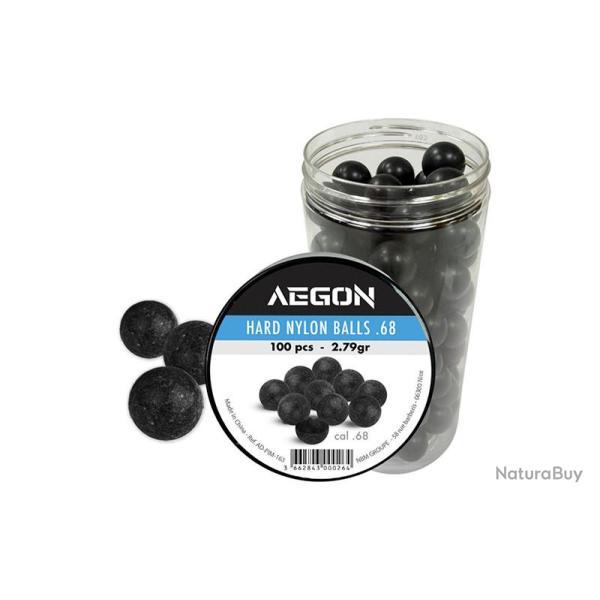 100 Billes durcies nylon calibre .68 Aegon