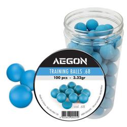 100 Billes entrainement bleues ou oranges selon arrivage calibre .68 Aegon