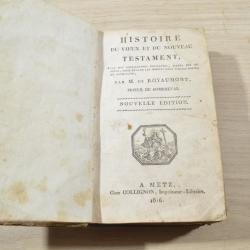 Livre Roman  histoire du vieux et du nouveau testament  METZ Chez Collignon M.Royaumont 1816  (5)