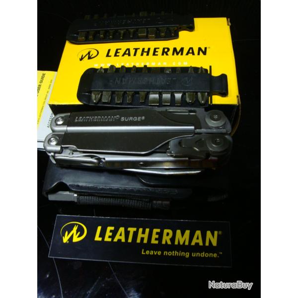 Leatherman Surge & Leatherman Bit Kit & Leatherman extension embout & Leatherman scie et lime