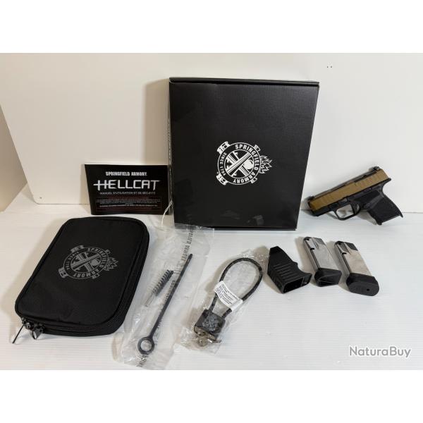 DESTOCKAGE CATEGORIE B PISTOLET SRINFIELD HELLECAT BRONZE  9X19 FRAIS DE PORT OFFERT GARANTIE 2ANS
