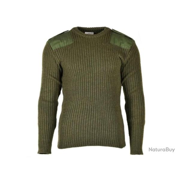 Pull commando en laine vert olive Arm�e Britannique pull-over col rond