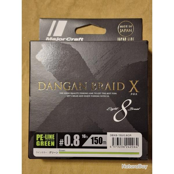 Tresse MAJORCRAFT DANGAN BRAID X8 PE0,8 150m vert - HILMAR SUPER DESTOCK !!!
