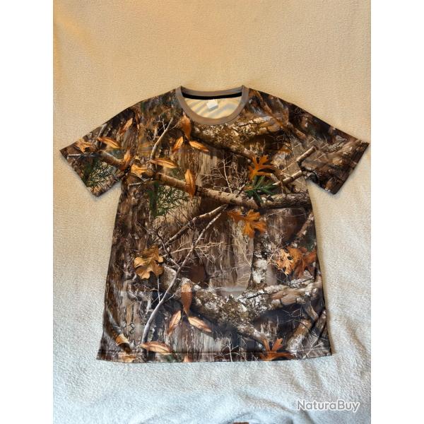 T-shirt manche courte camouflage fonc�