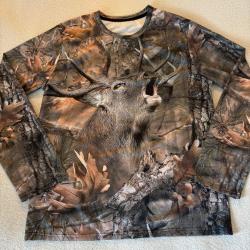 Tee-shirt manches longue camouflage cerf