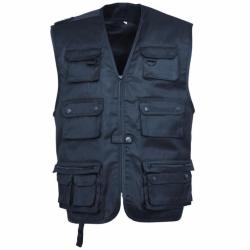 Gilet sans manche multi-poches reporter bleu marine