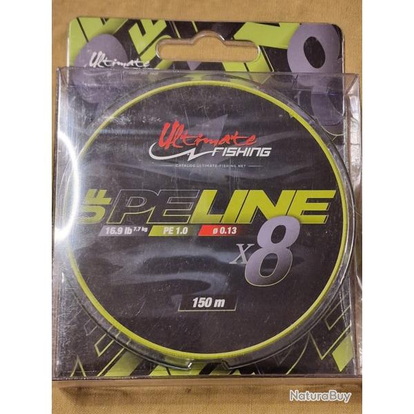 Tresse ULTIMATE FISHING UF PE LINE X8 PE1.0 150m vert - HILMAR SUPER DESTOCK !!!