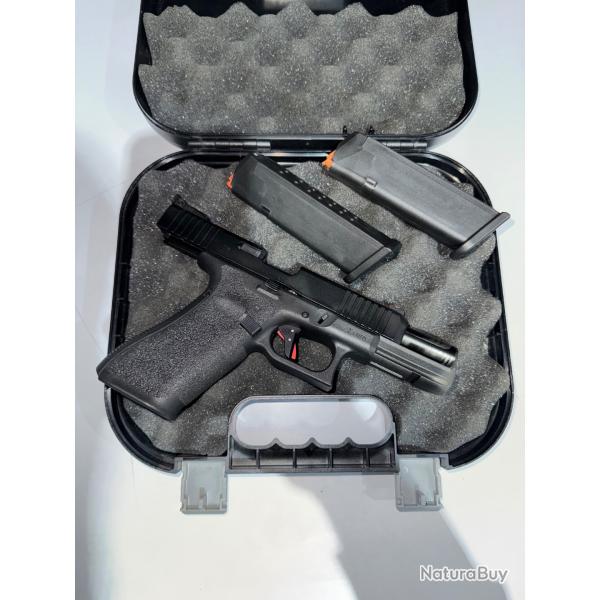 Glock 17 Gen 5 + d�tente Timney + hausse LPA + guidon fibre