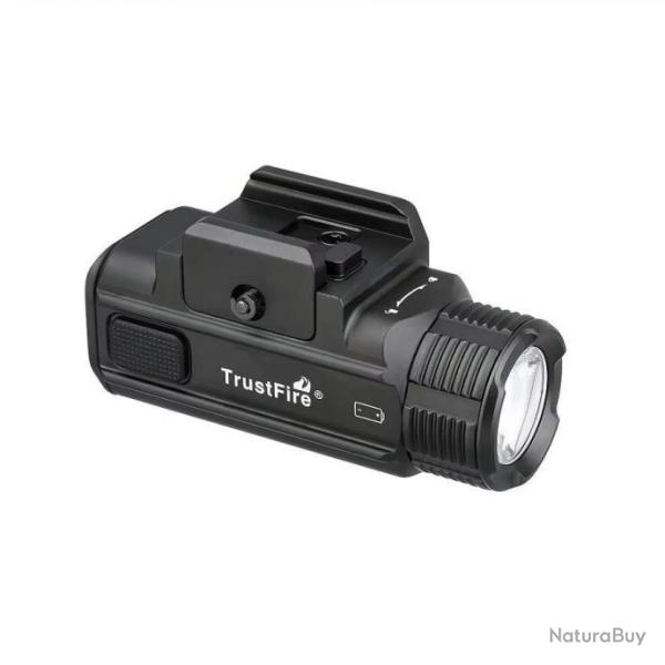 Lampe LED tactique Trustfire GM05 1050 lumens rail Glock Picatinny rechargeable compacte