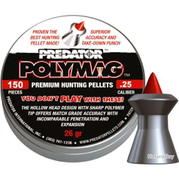 Bo�te de 150 plombs JSB Diabolo Predator Polymag - Cal. 6.35
