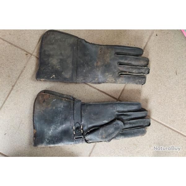 Gants en cuir motard arm�e post ww2