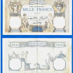 France 1000 Francs 1937 Ceres Et Mercure Grand Billet Franc Frcs Frc Frs