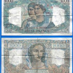 France 1000 Francs 1949 Minerve & Hercule Grand Billet Frcs Frs Frc