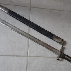 177478 Ba&iuml;onnette Suisse pour fusil VETTERLI. Rare mod&egrave;le 4 rivets