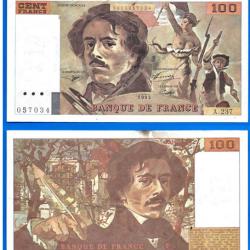 France 100 Francs 1993 Delacroix Francs Billet Frcs