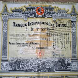Banque Industrielle de Chine 500 Francs 1913 Action Franc