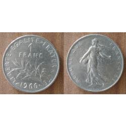 France 1 Franc 1966 Piece Semeuse Francs Nickel