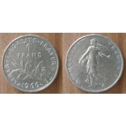 France 1 Franc 1966 Piece Semeuse Francs Nickel
