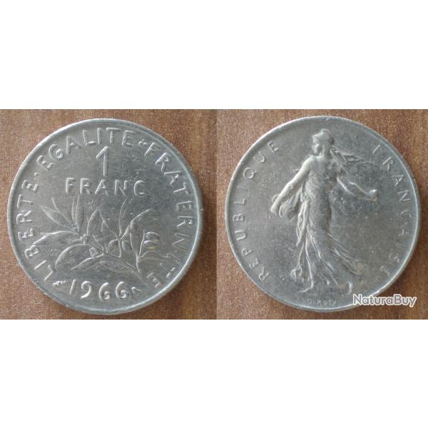 France 1 Franc 1966 Piece Semeuse Francs Nickel