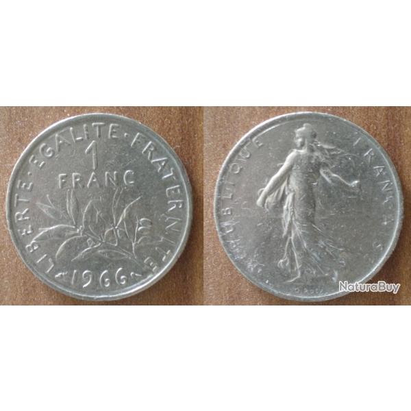 France 1 Franc 1966 Piece Semeuse Francs Nickel