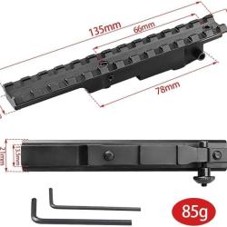Embase rail picatinny pour Carabine Mauser K98 (0 MOA)