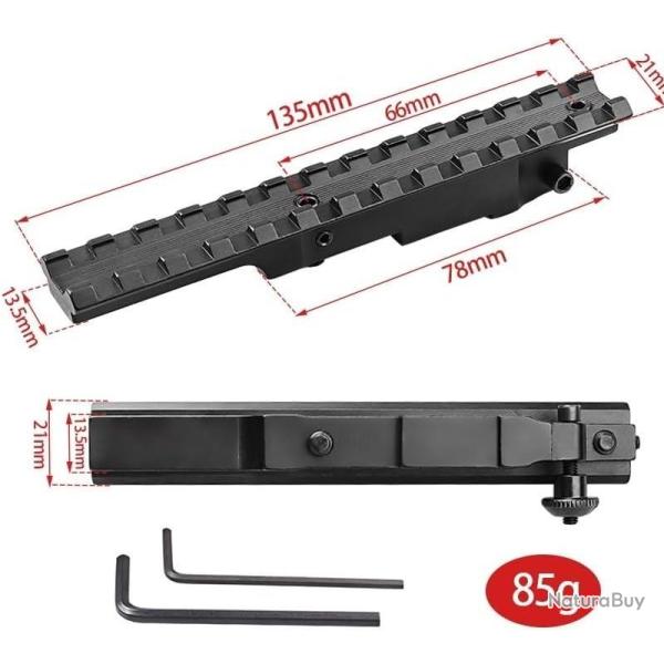 Embase rail picatinny pour Carabine Mauser K98 (0 MOA)