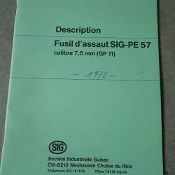 1972 Notice, r&egrave;glement, instruction sur le SIG-PE 57 (FASS 57)