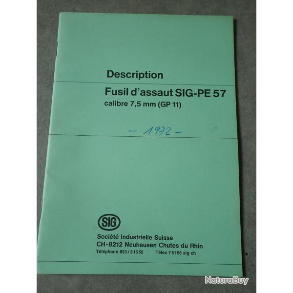 1972 Notice, r�glement, instruction sur le SIG-PE 57 (FASS 57)