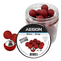 40 Billes Titan calibre .68 coeur acier Aegon