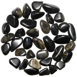 Pierres roul&eacute;es obsidienne dor&eacute;e - 1.5 &agrave; 2.5 cm - 50 grammes