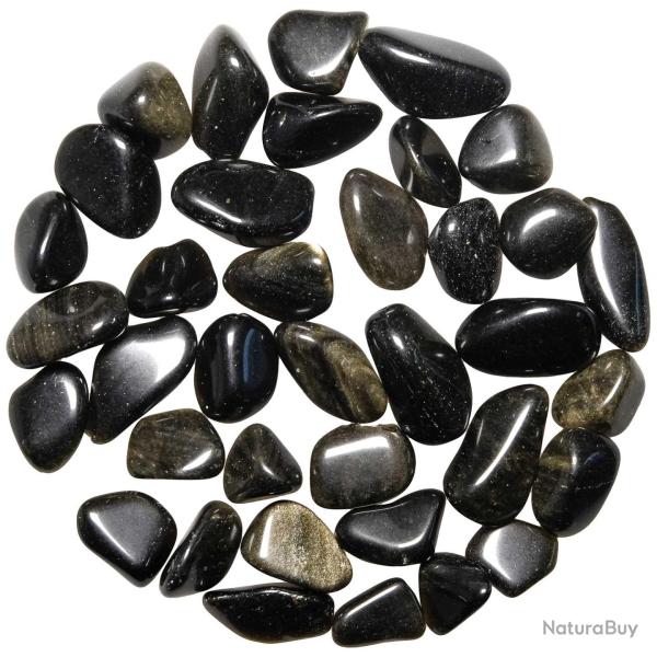 Pierres roul�es obsidienne dor�e - 1.5 � 2.5 cm - 50 grammes