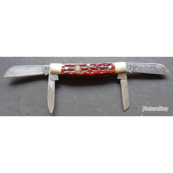 COUTEAU 4 LAMES RARE COMMEMORATIF 200 th OF OUR CONSTITUTION 1987 "B�KER SOLINGEN" SORTI DE VITRINE