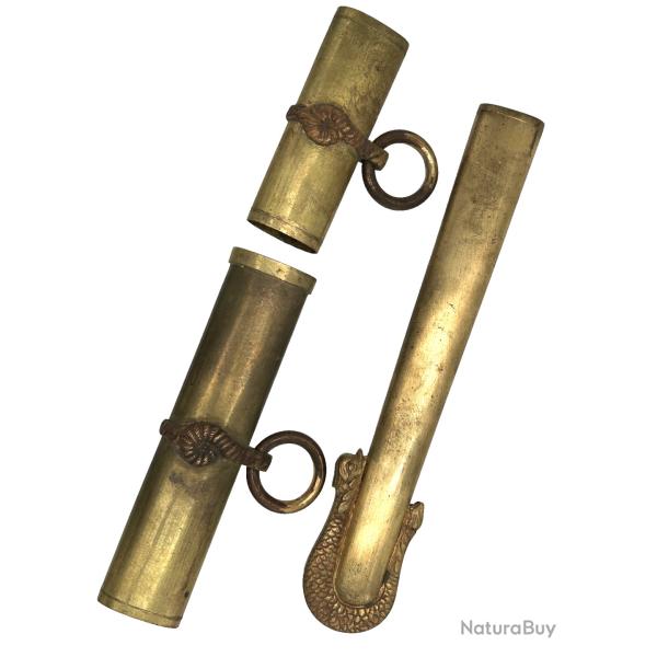 FRANCE 1er EMPIRE- ENSEMBLE DE 3 GARNITURES DE FOURREAU DE SABRE OU EPEE