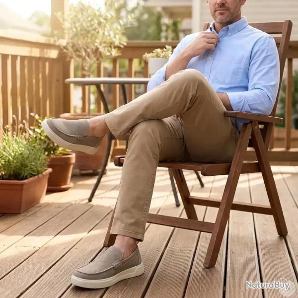 Mocassins Homme Bleu Marine en Synth�tique - Style �l�gant et Confortable 42