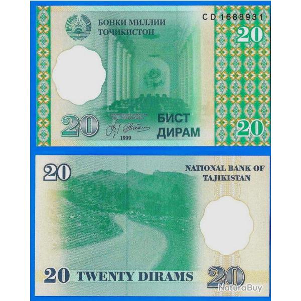 Tadjikistan 20 dirams 1994 NEUF Billet Parlement Tajikistan