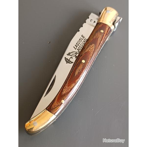 ANCIEN COUTEAU LAGUIOLE, ROSSIGNOL PARAPLUIE � L'�PREUVE, THIERS,XX�me, manche STAMINA.