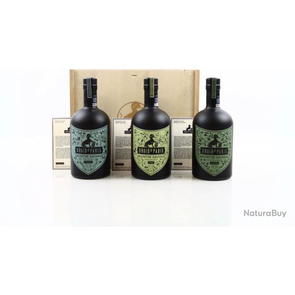 Coffret 3 bouteilles absinthe sauvage Druid of Paris