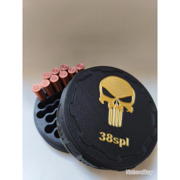 Bo�te � munitions 38spl 38 sp�cial. Punisher. Capacit� 55. Vendue vide sans munitions.