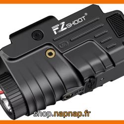 EZshoot: Lampe Rechargeable stroboscopique en Aluminium avec Faisceau Laser Rouge