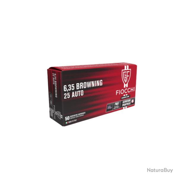 FIOCCHI 6.35 Browning (.25 ACP) FMJ 50gr x50