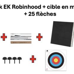 Pack EK Robinhood avec 25 fl&egrave;ches, 1 cible et des cadeaux ! 80x80cm