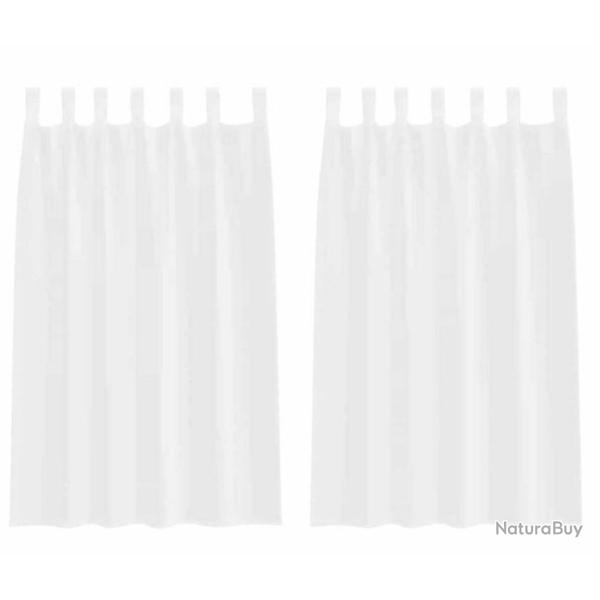 Rideaux voile polyester blanc 175x140 cm filtrants l�gers lot 2