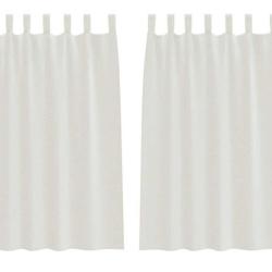 Rideaux voile polyester cr&egrave;me 175x140 cm filtrants l&eacute;gers lot 2