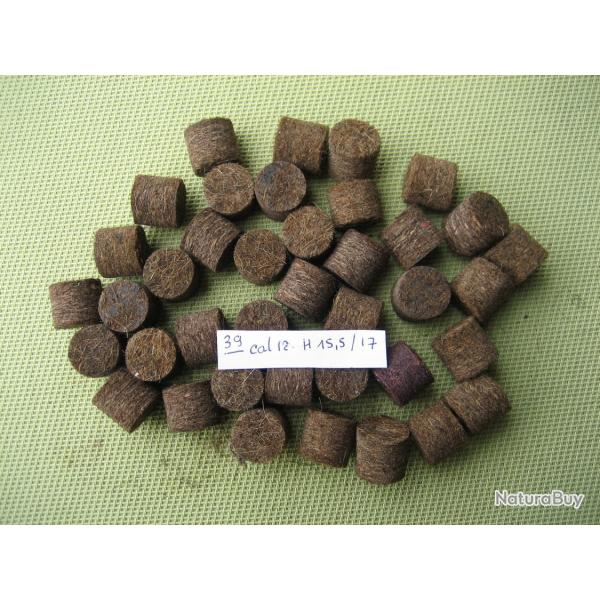 39 bourres cal 12 hauteur 15,5  � 17 mm