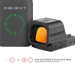 Osight XR Optique Ferm&eacute; Empreinte RMR & Multi-R&eacute;ticules Point de 2/6 MOA & Cercle de 32 MOA